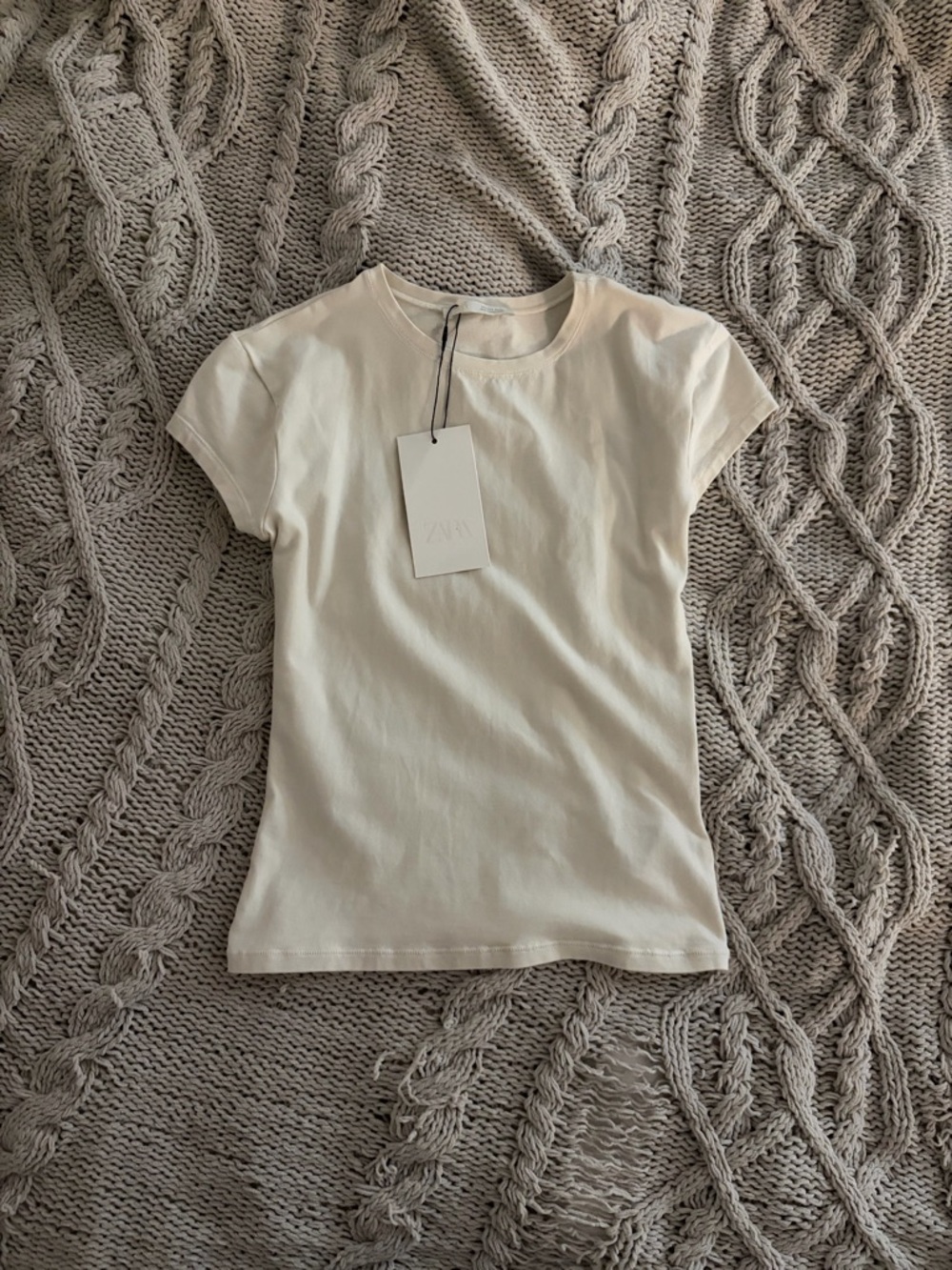 ZARA Basic Cream tight t skirt